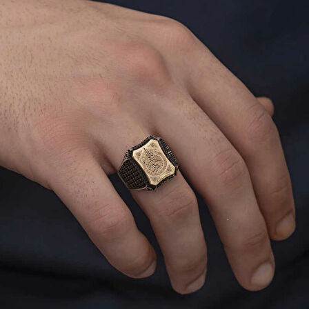 Supertrend Gümüş Ayetel Kürsi Yazılı Erkek Yüzük