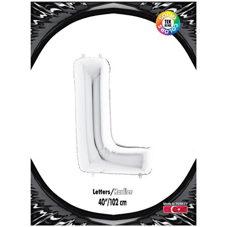 L Harf Gümüş Folyo Balon 40"