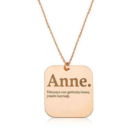 Supertrend ​gümüş Rose Anne Yazılı Plaka Bayan Kolye