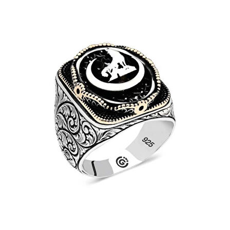 Supertrend Gümüş Hilal Bozkurt Oval Erkek Yüzük