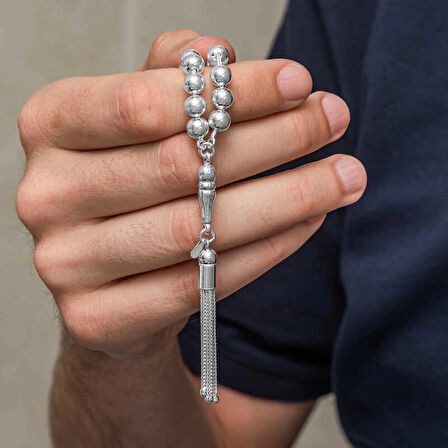 Supertrend Gümüş Yuvarlak Erkek Tesbih