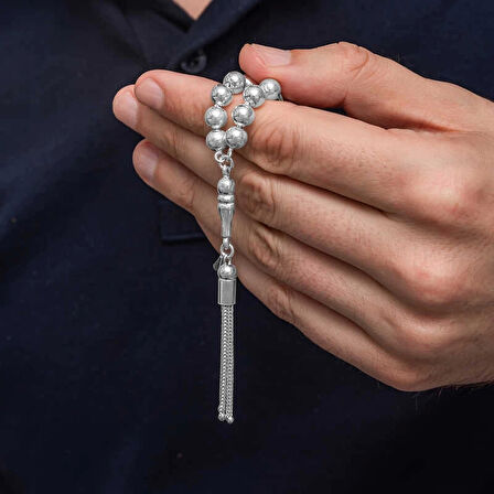 Supertrend Gümüş Yuvarlak Erkek Tesbih