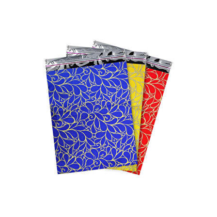 Desenli Lüks Metalize Poşet 12x17