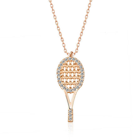 Supertrend Gümüş Rose Tenis Raketi Kadın Kolye