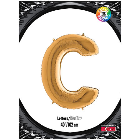 C Harf Altın Folyo Balon 40"