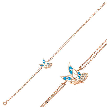 Supertrend ​gümüş Rose Kelebek Kadın Bileklik