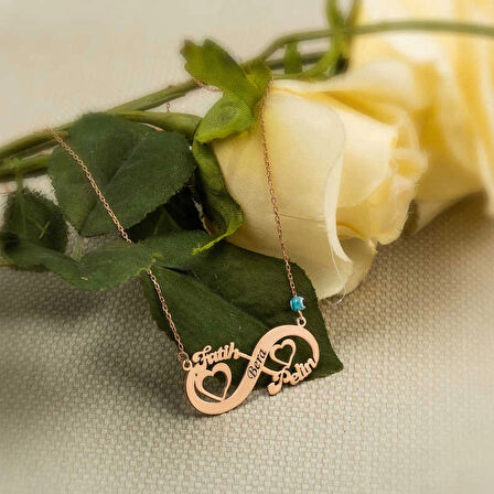 Supertrend ​gümüş Rose Kalpli Sonsuzluk İsimli Kolye