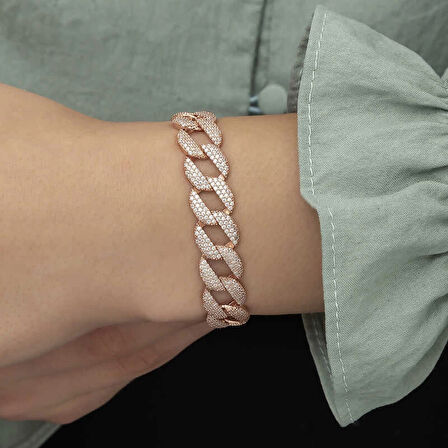 Supertrend Gümüş Rose Taşlı Gurmet Kadın Bileklik