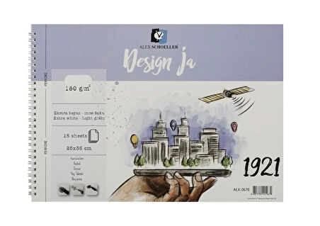 Supertrend Design Ja İnce Dokulu Resim ve Eskiz Çizim Defteri 180 gr. 25x35 cm. 15 Sayfa