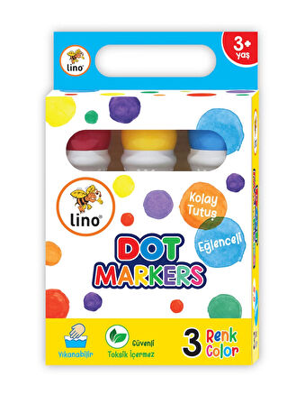 Supertrend Dot Markers Yıkanabilir Keçeli Boya Kalemi 3 Renk