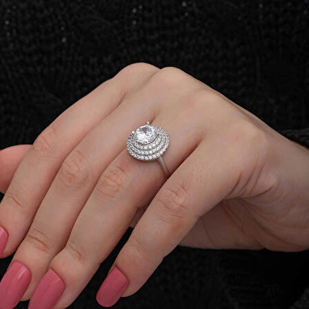 Supertrend Gümüş 3 Sıra Taşlı Anturaj Kadın Yüzük