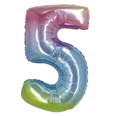 5 Rakam Rainbow Folyo Balon 40"