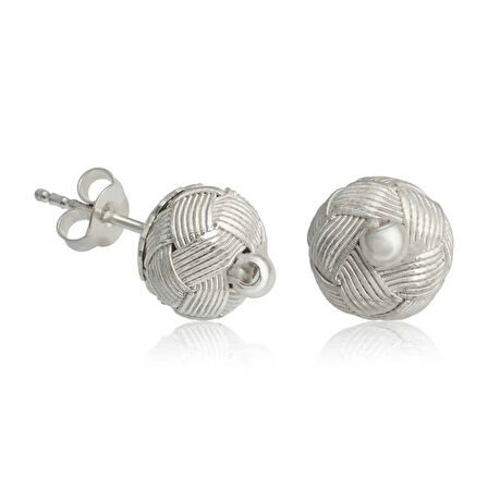 Supertrend Gümüş Kazaziye Örgü Çivili Küpe