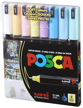 Supertrend Posca PC-1MR 0.7 Su Bazlı Boyama Markörü Seti Pastel Renkler 8 RENK