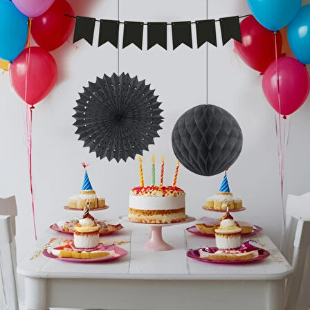 Siyah Kağıt Süs Seti 3'lü