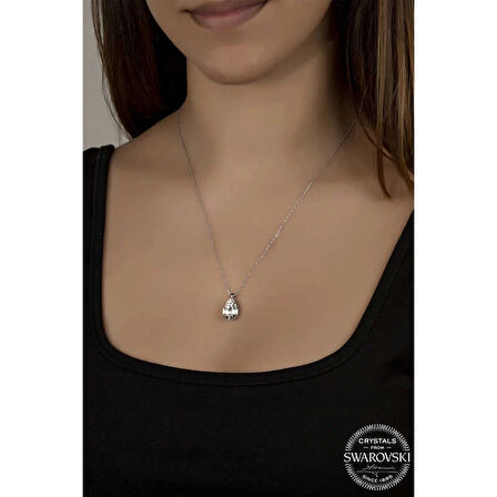 Supertrend Swa Crystal Taşlı Damla Gümüş Kadın Kolye