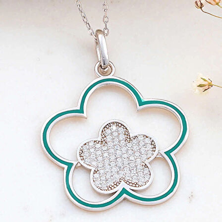 Supertrend ​gümüş Çiçek Desenli Kadın Kolye