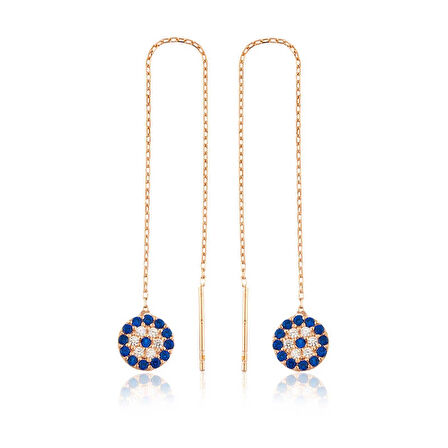 Supertrend Gümüş Zincirli Nazar Küpe