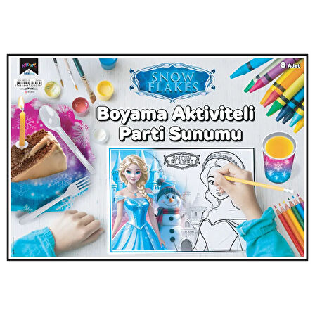 Snowflakes Boyama Aktiviteli Parti Sunumu 8li