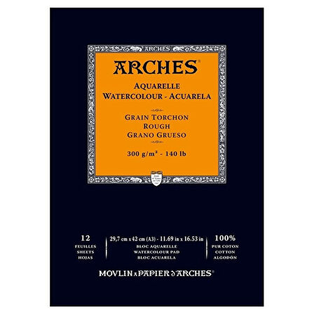 Supertrend Sulu Boya Defteri Blok Rough - Kalın Doku 300 gr. 29x42 cm. 12 Yaprak