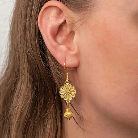 Supertrend ​gümüş Gold Sallantılı Trabzon Kazaz Kadın Küpe