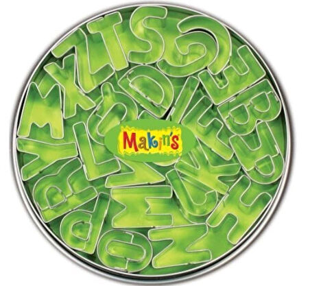 Makin's Clay Polimer Kil Kesme Kalıbı Seti Supertrendbe 26 Harf Deseni