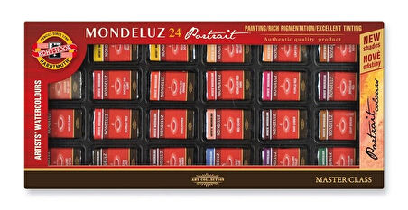 Supertrend Mondeluz Supertrendter Class Taş Tablet Sulu Boya Seti 24 Renk PORTRE TONLARI