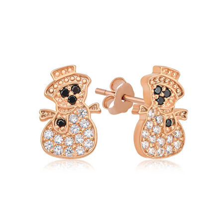 Supertrend Gümüş Rose Kardan Adam Kadın Küpe