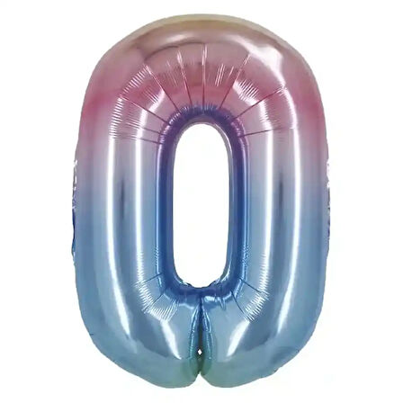 0 Rakam Rainbow Folyo Balon 40"
