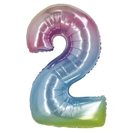 2 Rakam Rainbow Folyo Balon 40"