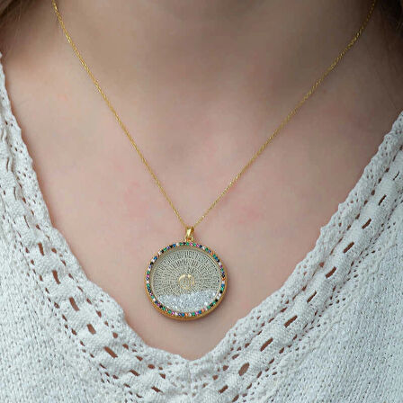 Supertrend Gümüş Miks Taşlı Esmaül Hüsna Kadın Kolye