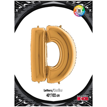 D Harf Altın Folyo Balon 40"