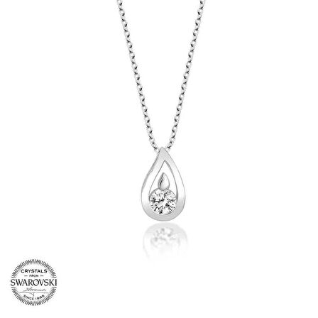 Supertrend ' Taşlı Gümüş Damla Kadın Kolye