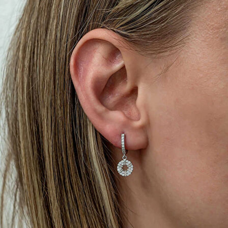 Supertrend Gümüş Geometrik Desenli Kadın Küpe