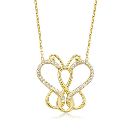 Supertrend Gümüş Sonsuzluk Kelebek Kadın Kolye