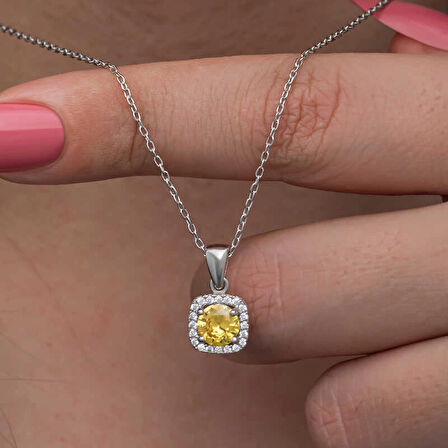 Supertrend Gümüş Sarı Baget Taşlı Kadın Kolye