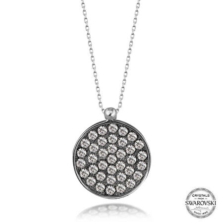 Supertrend Swa Crystal Taşlı Yuvarlak Gümüş Kadın Kolye
