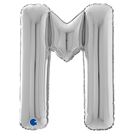 M Harf Supertrend Gümüş Folyo Balon 26"