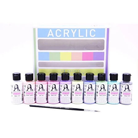 Supertrend Mona Lisa Chalky Akrilik Boya Seti 10 Renk x 40 ml. + Fırça