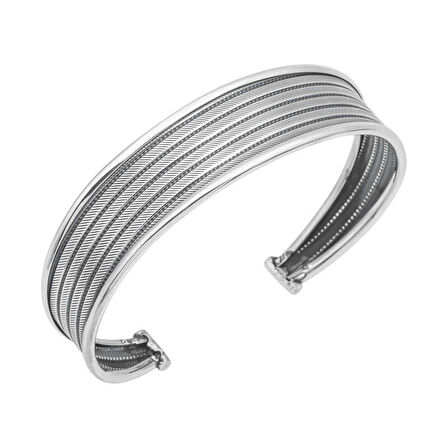 Supertrend Gümüş Eskitme Desenli Kadın Bilezik