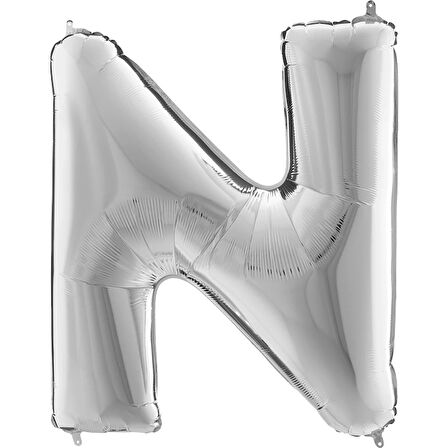 N Harf Supertrend Gümüş Folyo Balon 40"