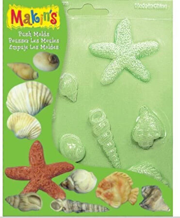 Makin's Clay Push Mold Polimer Kil Şekillendirme Kalıbı Deniz Kabukları