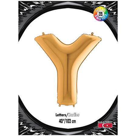 Y Harf Altın Folyo Balon 40"