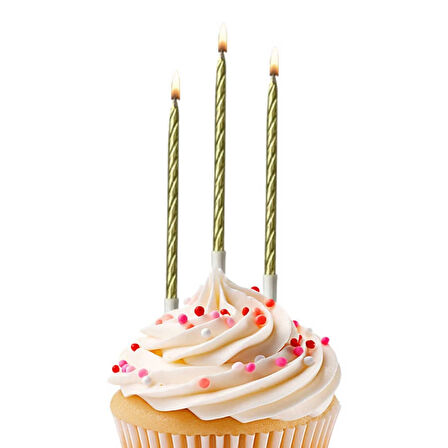 Altın Simli Burgu Doğum Günü Mumları