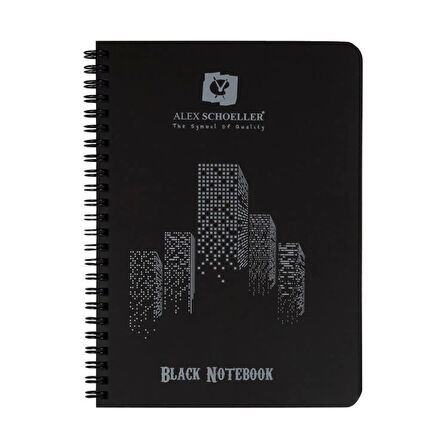 Supertrend Black Notebook Spiralli Siyah Defter A5 120 gr. 60 yaprak