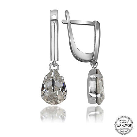 Supertrend Swa Crystal Taşlı Gümüş Damla Sallantılı Kadın Küpe