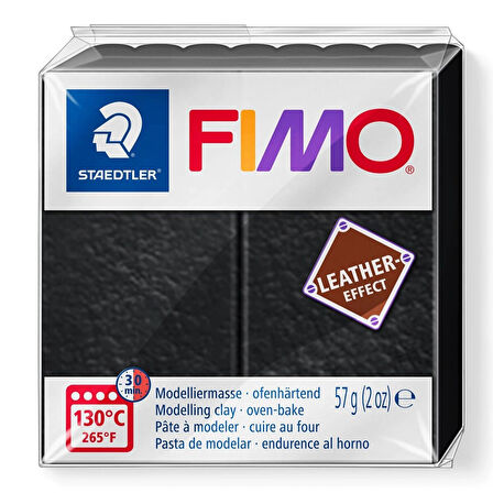Supertrend Fimo Leather (Deri) Effect Polimer Kil 909 Siyah