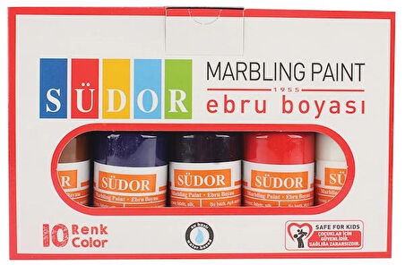 Supertrend Ebru Boyası Seti 10 Renk x 30 ml. Damlalıklı Şişe