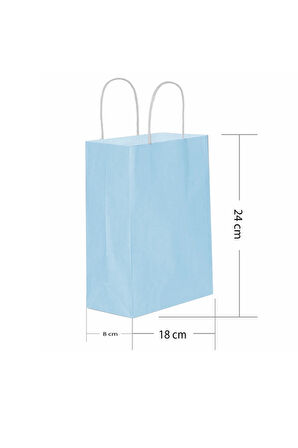 Supertrend Kraft Çanta Açık Mavi Küçük Boy 18x24cm 25li