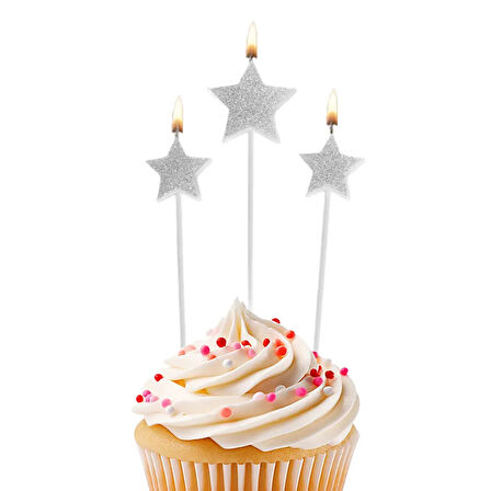 Gümüş Yıldızlar Mum Seti